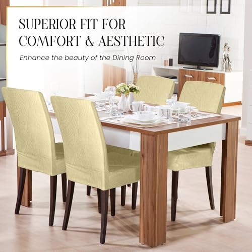Waterproof Dining Chair Covers Set of 6 Beige