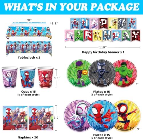 Birthday Party Decorations 68 Pcs Party Kit for Kids