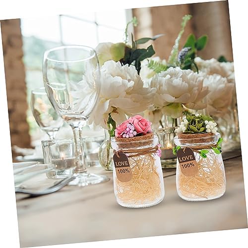 PRETYZOOM 4pcs Glass Candy Bottles for Wedding Favors and Storage