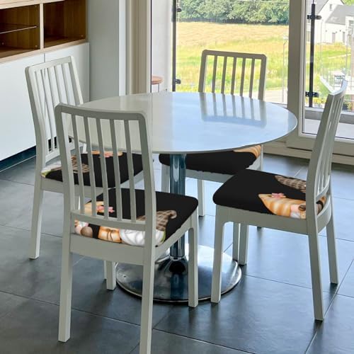 Coffee Lover Gnome Seat Covers for Dining Chairs