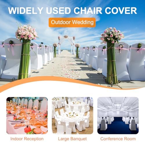 30 Pack White Folding Chair Covers for Parties and Weddings 1