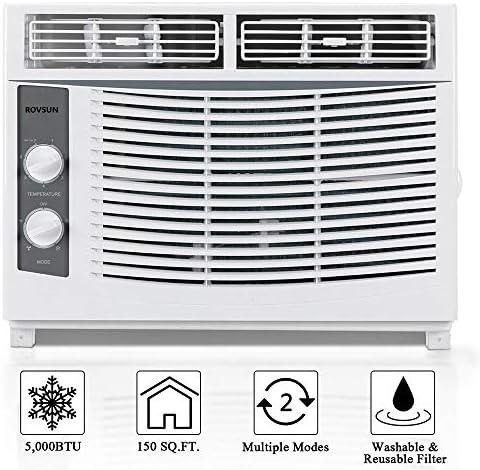 ROVSUN 5000 BTU Window Air Conditioner Cooling Up to 150 Sq Ft White