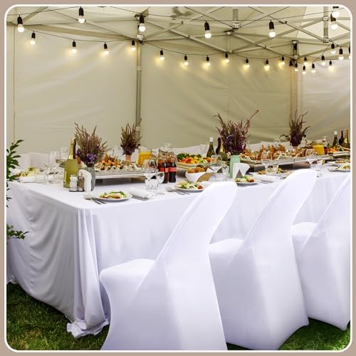 Newwiee Spandex Chair Covers 25 Pcs White Universal Foldable
