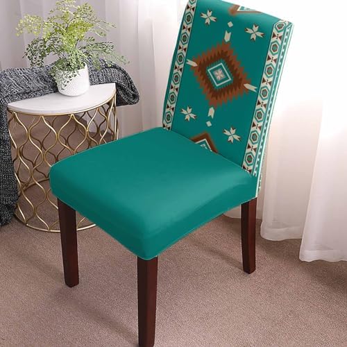 Turquoise Southwest Dining Chair Cover Set of 6 1
