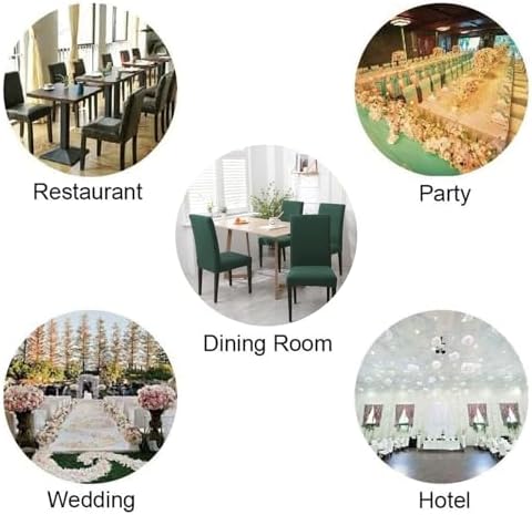 DLMWELL Stretchable Dining Chair Covers Set of 4 Dark Green