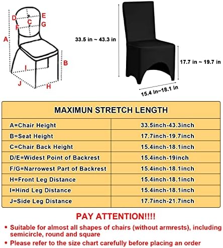 Tudomro 50 Pcs Black Polyester Spandex Chair Covers