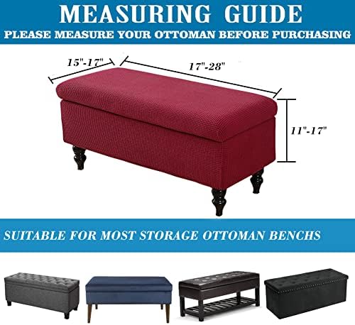 HFCNMY Rectangle Storage Bench Cover - Red Small