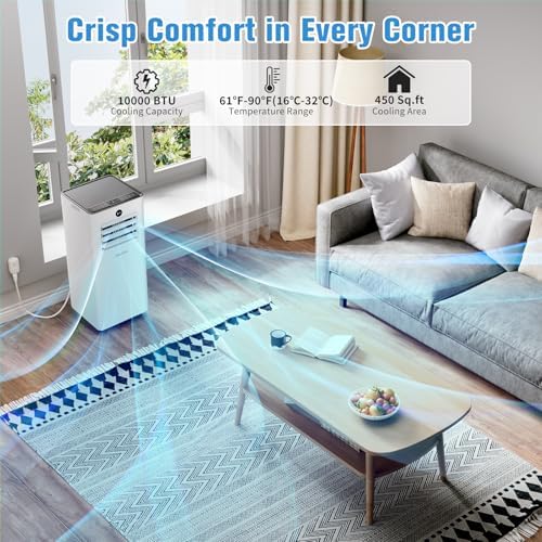 3-in-1 Portable AC Unit 10000 BTU Cool Dry Fan Smart