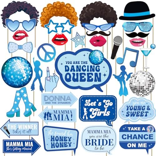 36pc Mamma Mia Bachelorette Party Photo Booth Props Set