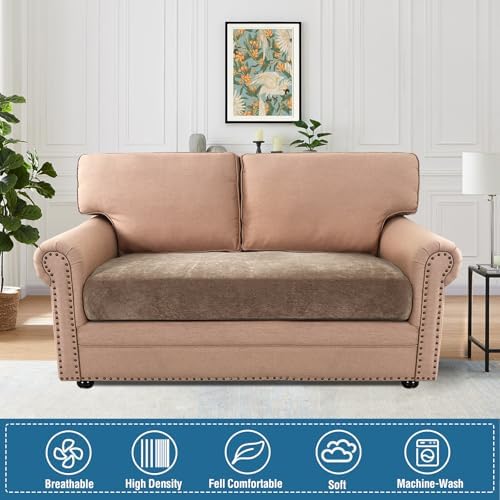 HVERSAILTEX Stretch Chenille Sofa Slipcovers 2 Seater Taupe