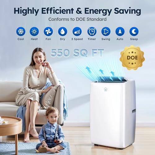 12000 BTU Smart Air Conditioner with Heat and 4 Modes