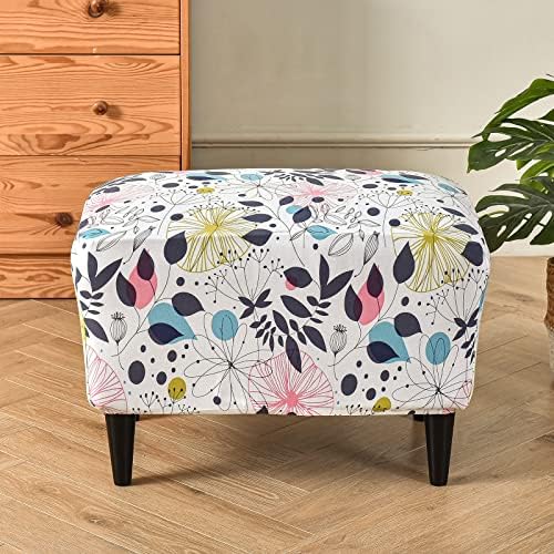 YOPOIY Rectangular Ottoman Cover with Stretch Spandex - 13 x 13