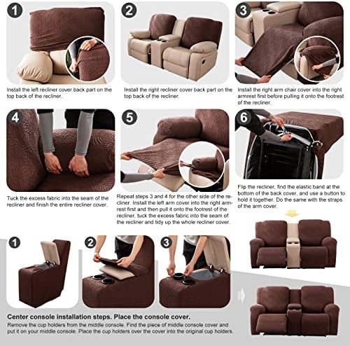YUEANG Recliner Loveseat Cover with Center Console 1