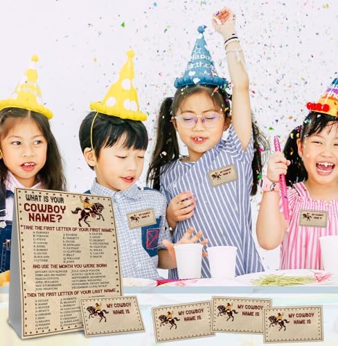 Whats Your Cowboy Name Game 1 Sign 30 Stickers