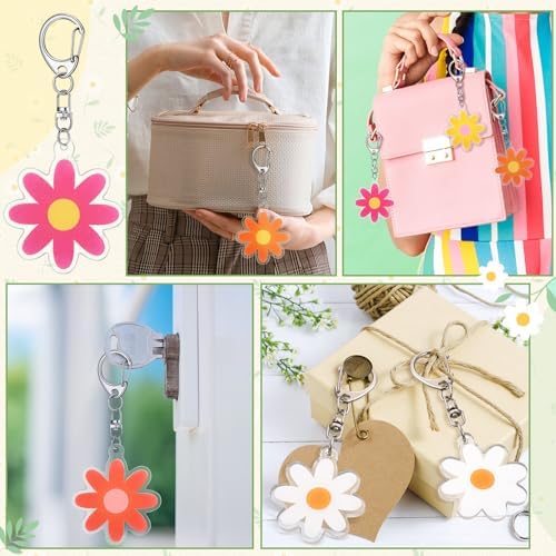 Kenning 50 Pcs Flower Keychain for Mothers Day