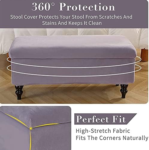 Velvet Folding Storage Bench Cover for Living Room