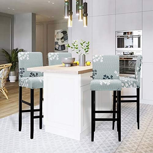 Lellen 4 Pack Stretch Chair Slipcover - Grey Floral Pattern
