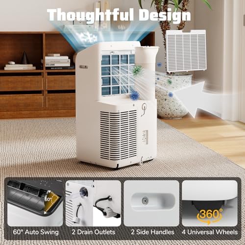 COSTWAY 14000 BTU Inverter Portable AC with 3 in 1 Features