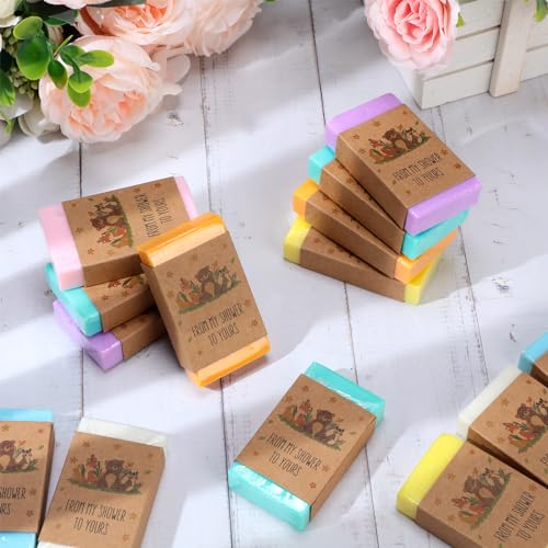24 Pcs Woodland Baby Shower Soap Favors With Labels