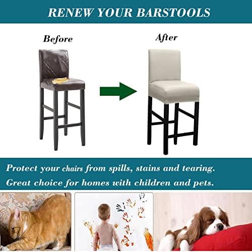 HFCNMY Stretch Waterproof Bar Stool Covers 4 Pack