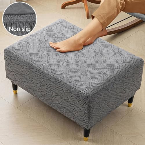 GUYIRT Ottoman Cover Stretch Foot Stool Cover Living Room Protector