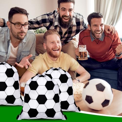 24pcs Soccer Drawstring Party Bags for Sports Themed Parties