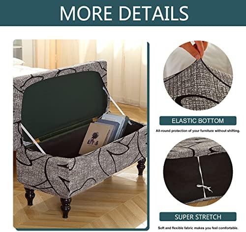 Ottoman Cover Rectangle 1 Piece Slipcover for Bedroom Living Room