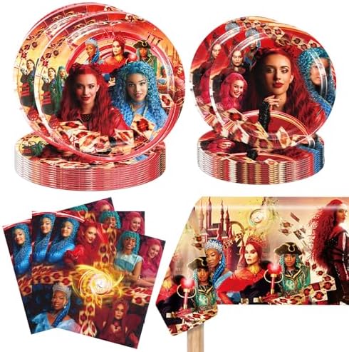 Red Queen Birthday Plates Napkins Tablecover Party Set