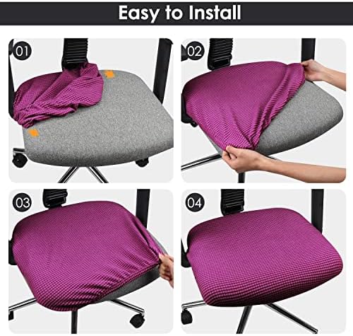 Yikko Soft Stretch Spandex Jacquard Slipcovers Dark Purple 1
