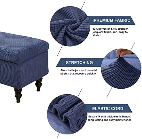 FUANGUI Stretch Ottoman Cover with Elastic Bottom