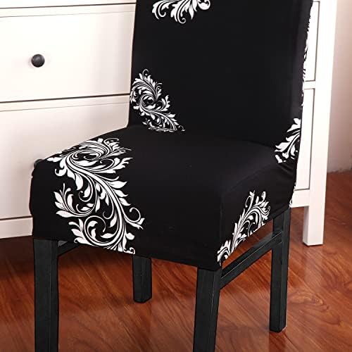 Dining Chair Covers Set of 4 Stretch Slipcovers Black Wing High Back