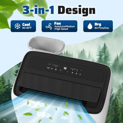COSTWAY 14000 BTU Inverter Portable AC with 3 in 1 Features