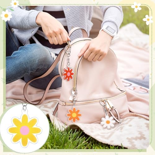 Kenning 50 Pcs Flower Keychain for Mothers Day