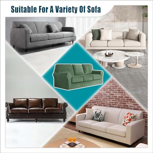 7 Piece Stretch Velvet Ektorp Sofa Covers Set 1