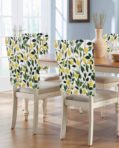 Summer Lemon Chair Back Covers Set of 6