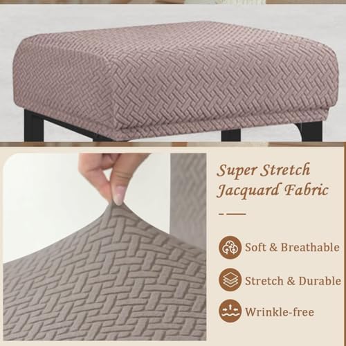 Levoberg Rectangular Bar Stool Covers Set of 2 Taupe