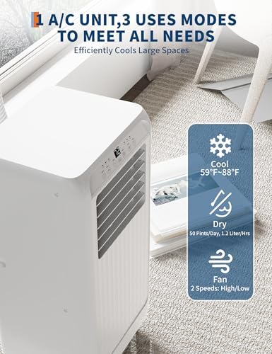 GarveeTech 8000 BTU Portable Air Conditioner 3-In-1