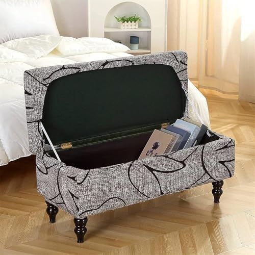 Yvessvi Stretch Velvet Storage Ottoman Cover