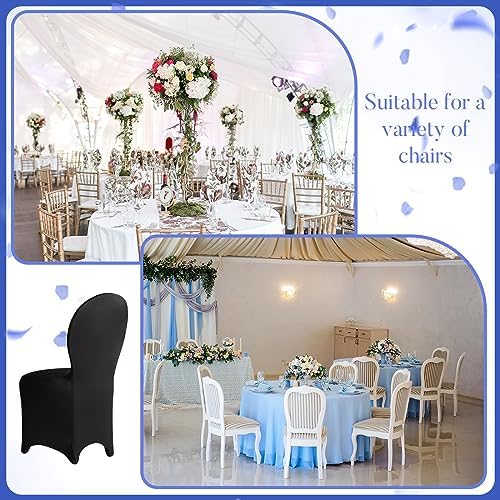 Macarrie 100 Pcs Spandex Chair Covers Black 1