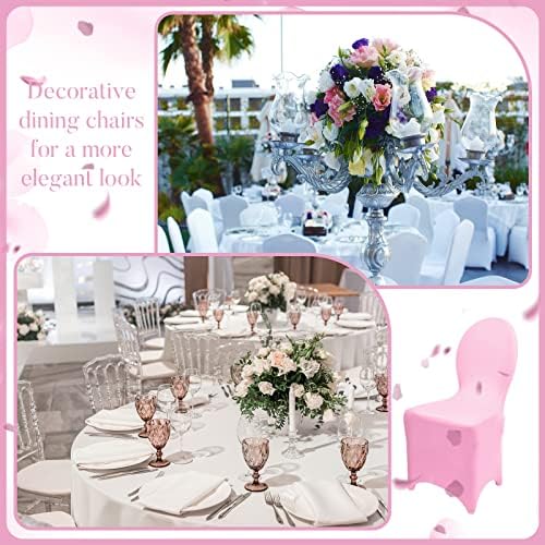 60 Pcs Pink Chair Covers for Weddings and Parties