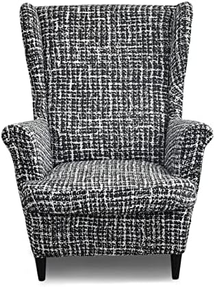 Wingback Chair Slipcovers 2 Piece Linen Textured