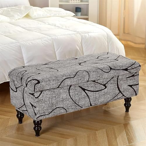 Yvessvi Stretch Velvet Storage Ottoman Cover