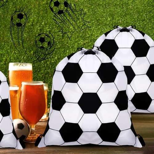 24pcs Soccer Drawstring Party Bags for Sports Themed Parties