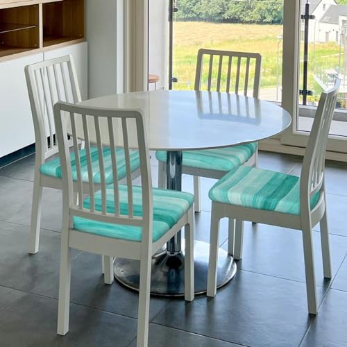 Teal Turquoise Stretchable Dining Chair Cover for 4 Seats