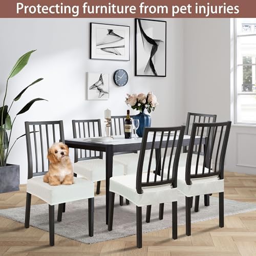 Dining Chair Covers Set of 2 Stretch Jacquard Seat Covers with Zipper