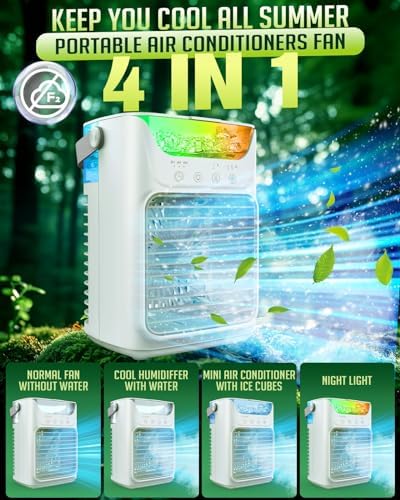 Ankuwa Portable Air Conditioner with 3 Wind Speeds and 7 LED Lights