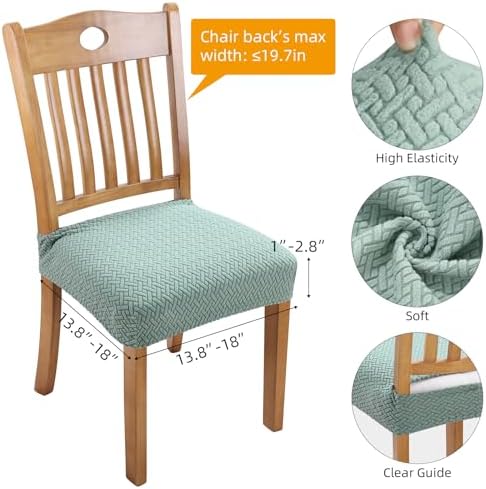 Stretch Waterproof Chair Seat Covers 4PCS for Dining Room and Bedroom