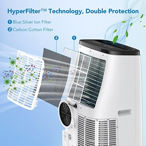 Garvee 14000 BTU Portable Air Conditioner with Fan and Dehumidifier Modes White
