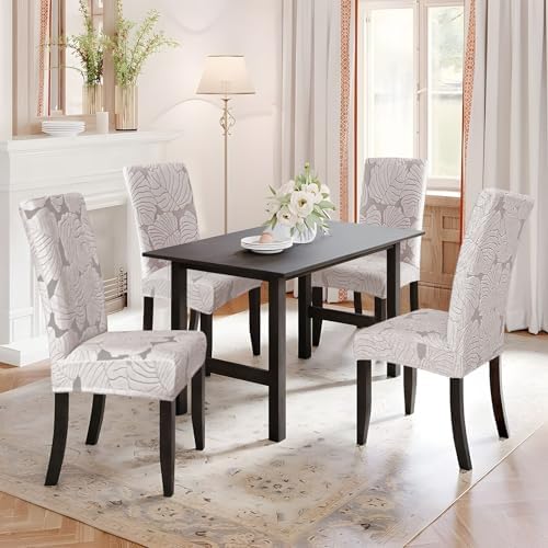 Oloepfo Dining Chair Covers Set of 6 Light Grey