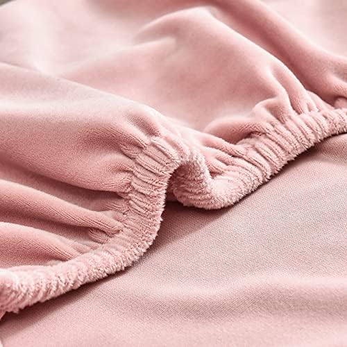 GULI Wingback Chair Cover 2-Piece Velvet Pink